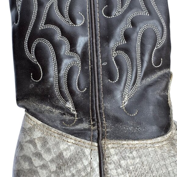Capezio Womens Ivory and Brown Python & Leather Western Boots Size 5.5M Cowgirl - Picture 9 of 12